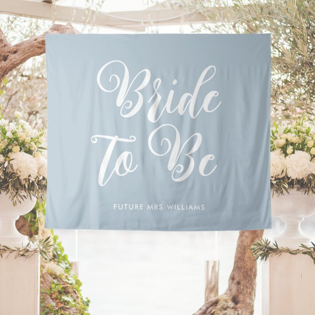 Tapete De Parede Cenário de Chá de Noiva minimalista para noiva a c (minimalist bride to be Bridal Shower Backdrop Tapestry Cute Blue Romantic Coastal Grandaughter)