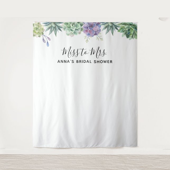 Tapete De Parede Cenário de Chuveirinho de Noiva com Suculentas (Frente)