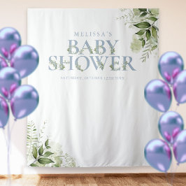 Tapete De Parede Cenário de Foto de Chuvaveiro de Bebê Azul Empoeir