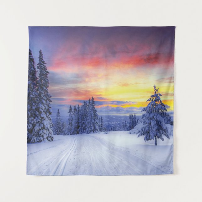 Tapete De Parede Cenário de inverno (Frente)
