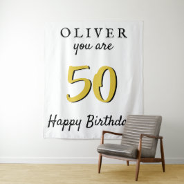 Tapete De Parede Cenário Simples de Aniversário de 50 anos Feliz