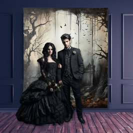 Tapete De Parede Cenas de Moodo Gótico Arcos e Pássaros Creme & Pre