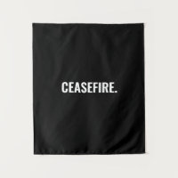 Cessar-fogo texto branco negro minimalista anti-gu