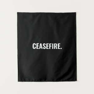 Tapete De Parede Cessar-fogo texto branco negro minimalista anti-gu