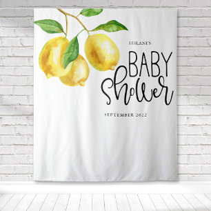 Tapete De Parede Chá de Bebê Aquarela de Limão