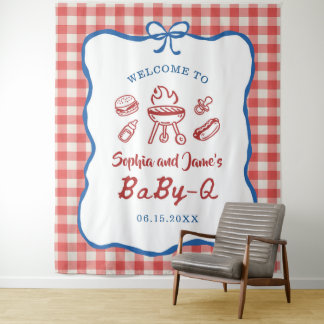 Tapete De Parede Chá de Bebê Baby-Q BBQ 4 de Julho