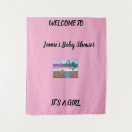 Tapete De Parede Chá de Bebê das Criaturas Marinhas Fundo Rosa