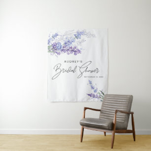 Tapete De Parede Chá de Bebê de Flor de Lavanda em Aquarela Elegant