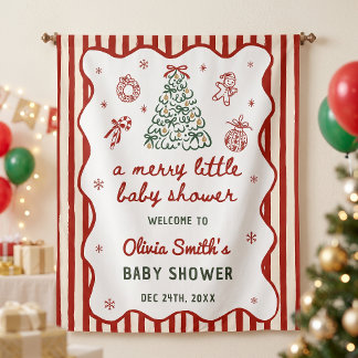 Tapete De Parede Chá de Bebê de Natal da Red Stripe