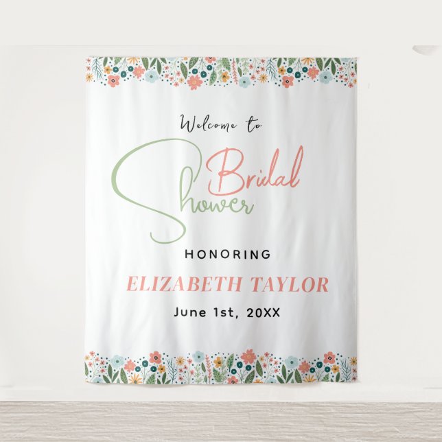 Tapete De Parede Chá de Bebê Fleur Retro Fofo (Frente)