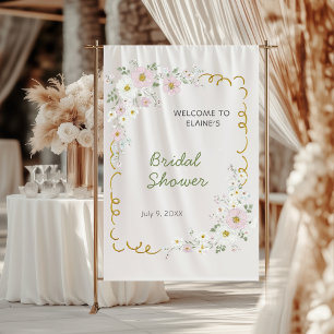 Tapete De Parede Chá de Bebê Floral em Aquarela Caprichosa