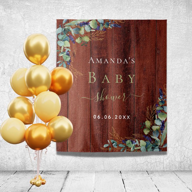 Tapete De Parede Chá de Bebê madeira marrom eucalipto verde rustico (Criador carregado)