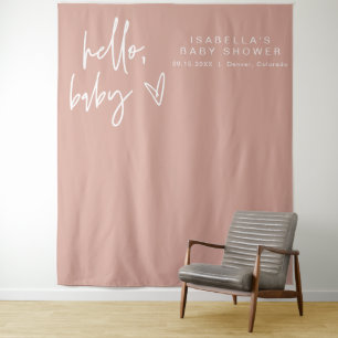 Tapete De Parede CHÁ DE FRALDAS Alô Rosa-Rosa-Rosa-Blush da MARLO B