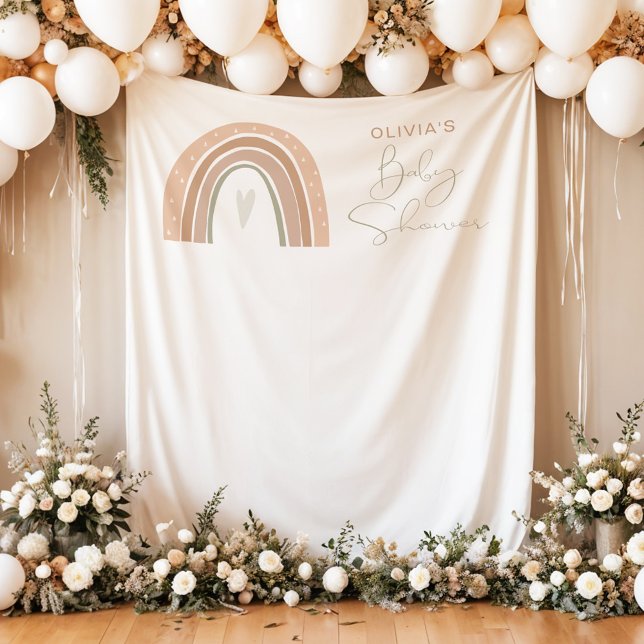 Tapete De Parede Chá de fraldas arco-íris GITA Pastel Boho (Criador carregado)