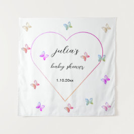 Tapete De Parede Chá de fraldas de borboleta cor-de-rosa