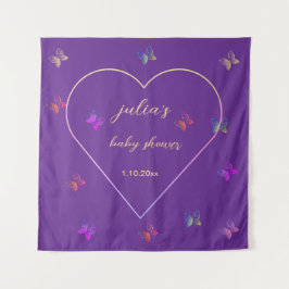 Tapete De Parede Chá de fraldas de borboleta cor-de-rosa