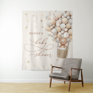 Tapete De Parede Chá de fraldas de Espera Neutral do Balão do Urso