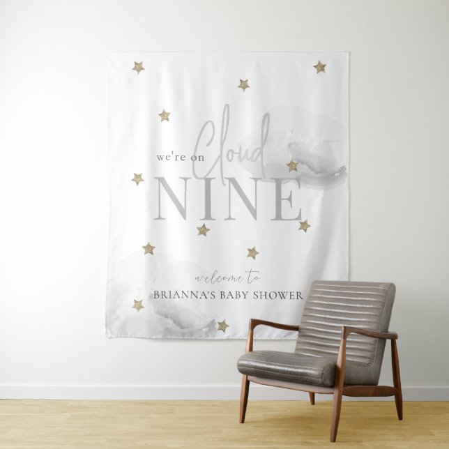 Tapete De Parede Chá de fraldas de Estrelas Douradas da Nuvem 9 (In Situ)