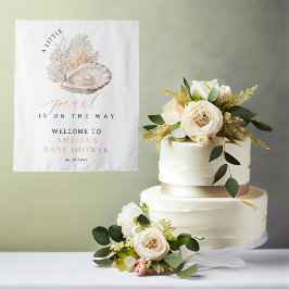 Tapete De Parede Chá de fraldas de Pérolas Costeiras Elegante Bem-v