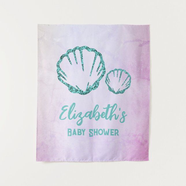 Tapete De Parede Chá de fraldas de Seashell (Frente)