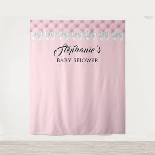 Tapete De Parede Chá de fraldas de Tema da Tiffany do Rico Rosa Gla