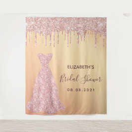 Tapete De Parede Chá de noiva com brilho rosa dourado glamour