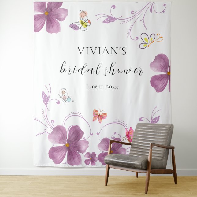 Tapete De Parede Chá de Noiva Elegante Baho Me Dá Borboletas (In Situ)