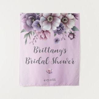 Tapete De Parede Chá de Noiva Floral Lavanda Aquarela