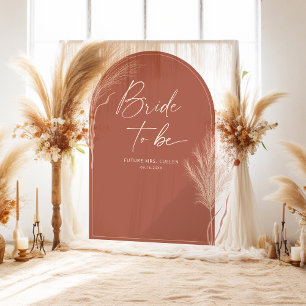 Tapete De Parede Chá de panela Boho Pampas Grass Terracotta