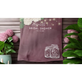 Tapete De Parede Chá de panela Fundo Mason Jars Hydrangea Lights