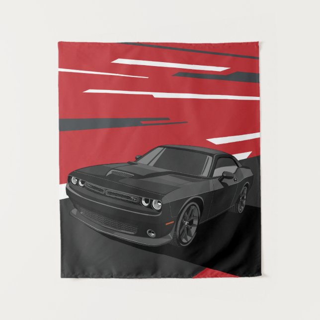 Tapete De Parede Challenger RT preto (Frente)