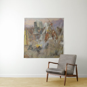 Tapete De Parede Charles M Russell - Bronc no Campo de Vaca