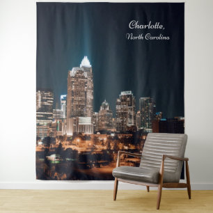Tapete De Parede Charlotte North Carolina City Skyline Night