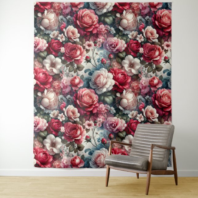 Tapete De Parede Charme Floral Rosa Atemporal (In Situ)