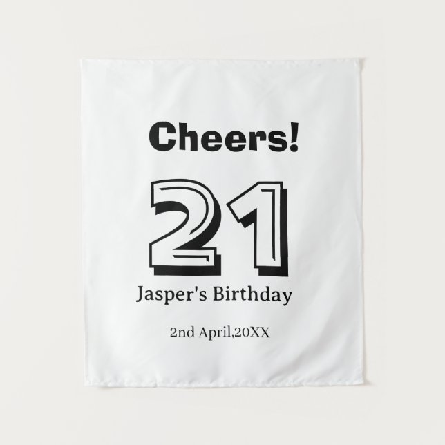 Tapete De Parede Cheers 21 birthday bold letter name boy man gifts  (Frente)
