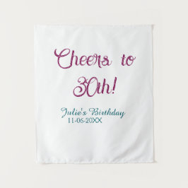 Tapete De Parede Cheers to 30th birthday name date mauve blue elega