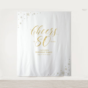 Tapete De Parede Cheers to 80 years Gold 80th Birthday Party