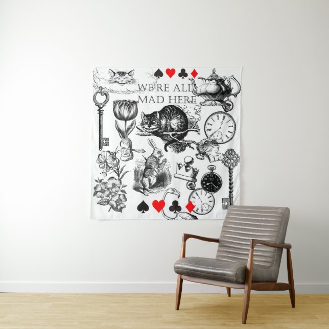 Tapete De Parede Cheshire Cat Classic Alice em Maravilderland (In Situ)