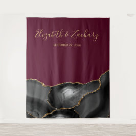 Tapete De Parede Chic Black Dourado Agate Burgundy Foto Booth