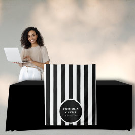 Tapete De Parede Chic Black & White Stripes Business Name Event 