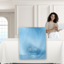 Chic Blue Gradient Logo Event Display Table Runner