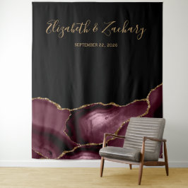 Tapete De Parede Chic Burgundy Gold Ágata Casamento Photo Booth