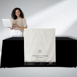 Tapete De Parede Chic Linen Black Business Logo Event Display Table