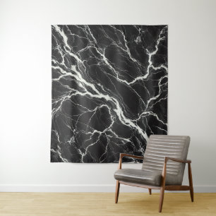 Tapete De Parede Chic Visual Mármore Preto e Branco Glamour