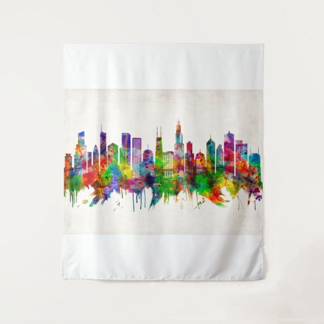 Tapete De Parede Chicago Illinois Skyline (Frente)