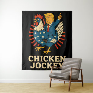 Tapete De Parede Chicken Jockey Trump Engraçado Memória