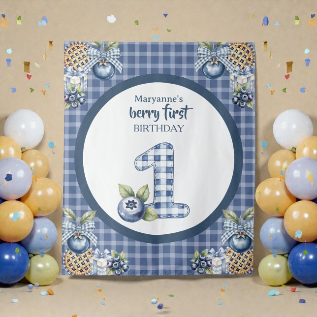 Tapete De Parede Child's Blueberry Berry First Birthday (Criador carregado)