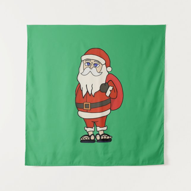 Tapete De Parede Chinelos de Natal do Papai Noel (Frente)