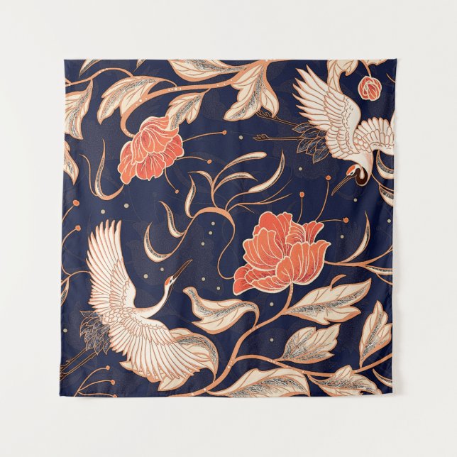 Tapete De Parede Chinese ancient style beautiful petals (Frente)