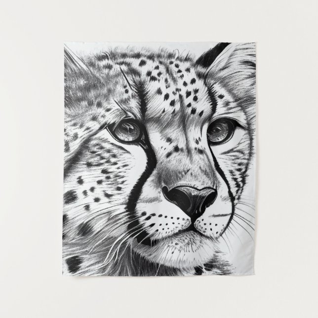 Tapete De Parede Chita Animal Wild Nature Illustration Line Epic (Frente)